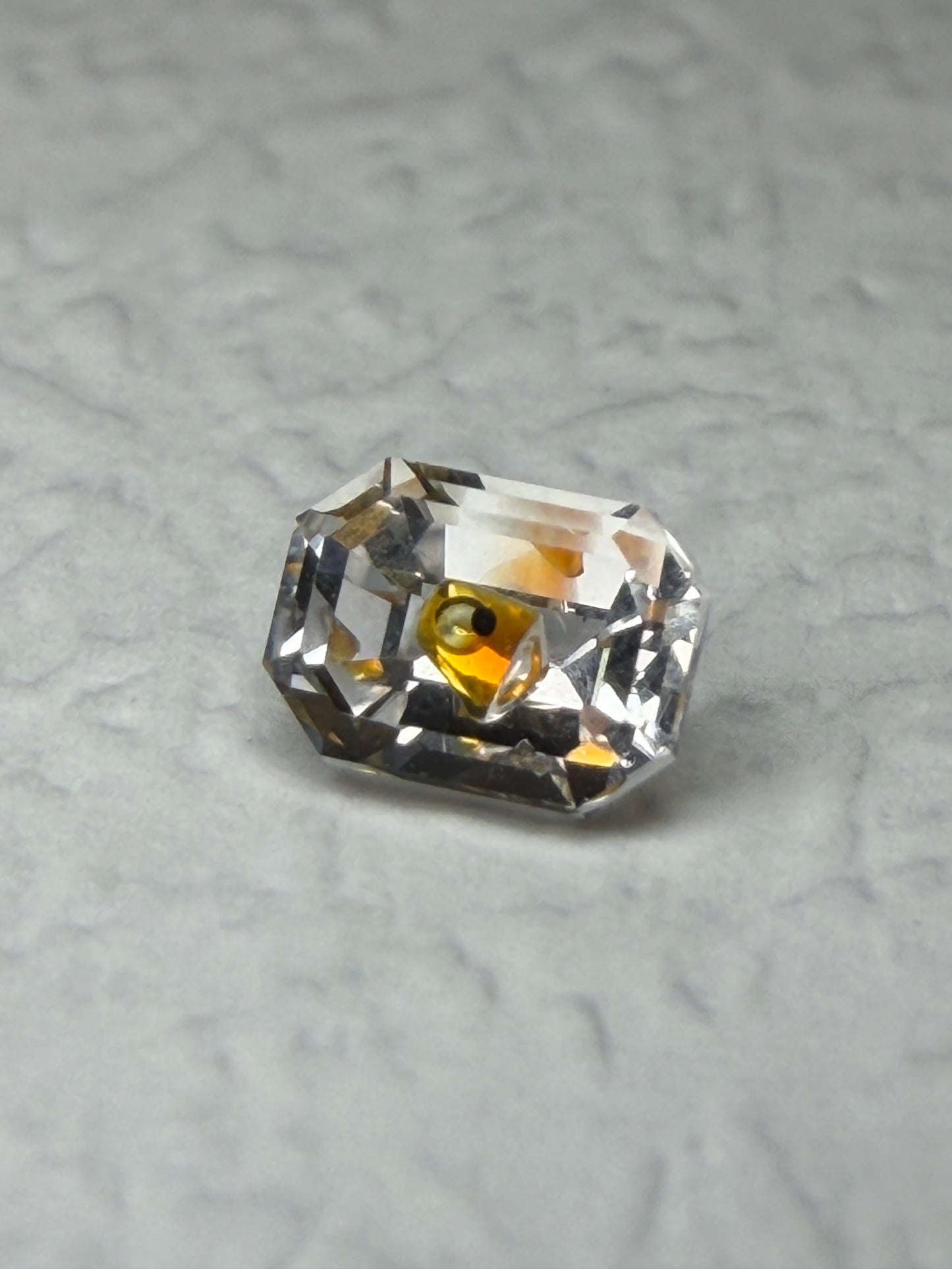 0.74 ct Emerald Cut Petroleum Quartz with Enhydro Moving Bubble – Madagascar (5.8 x 4.3 mm)