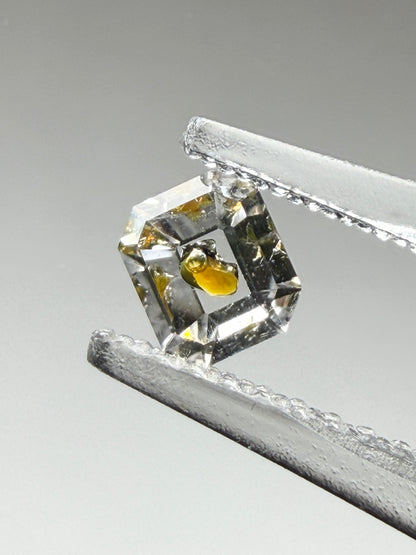 0.21 ct Octagon Emerald Cut Petroleum Quartz with Enhydro Moving Bubble – Madagascar