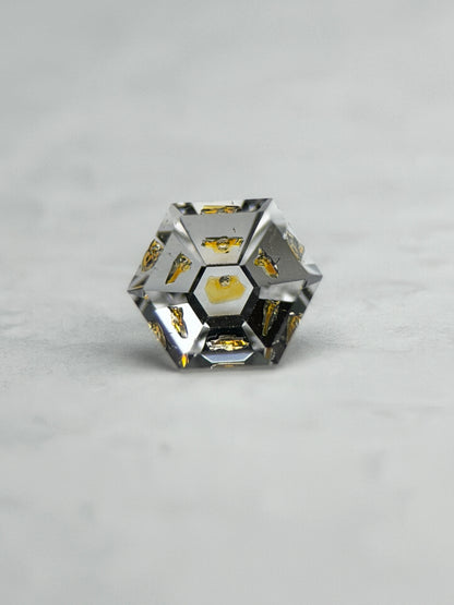 0.30 ct Hexagon Petroleum Quartz with Fluorescent Inclusion – Madagascar (4.3 x 4.2 mm)