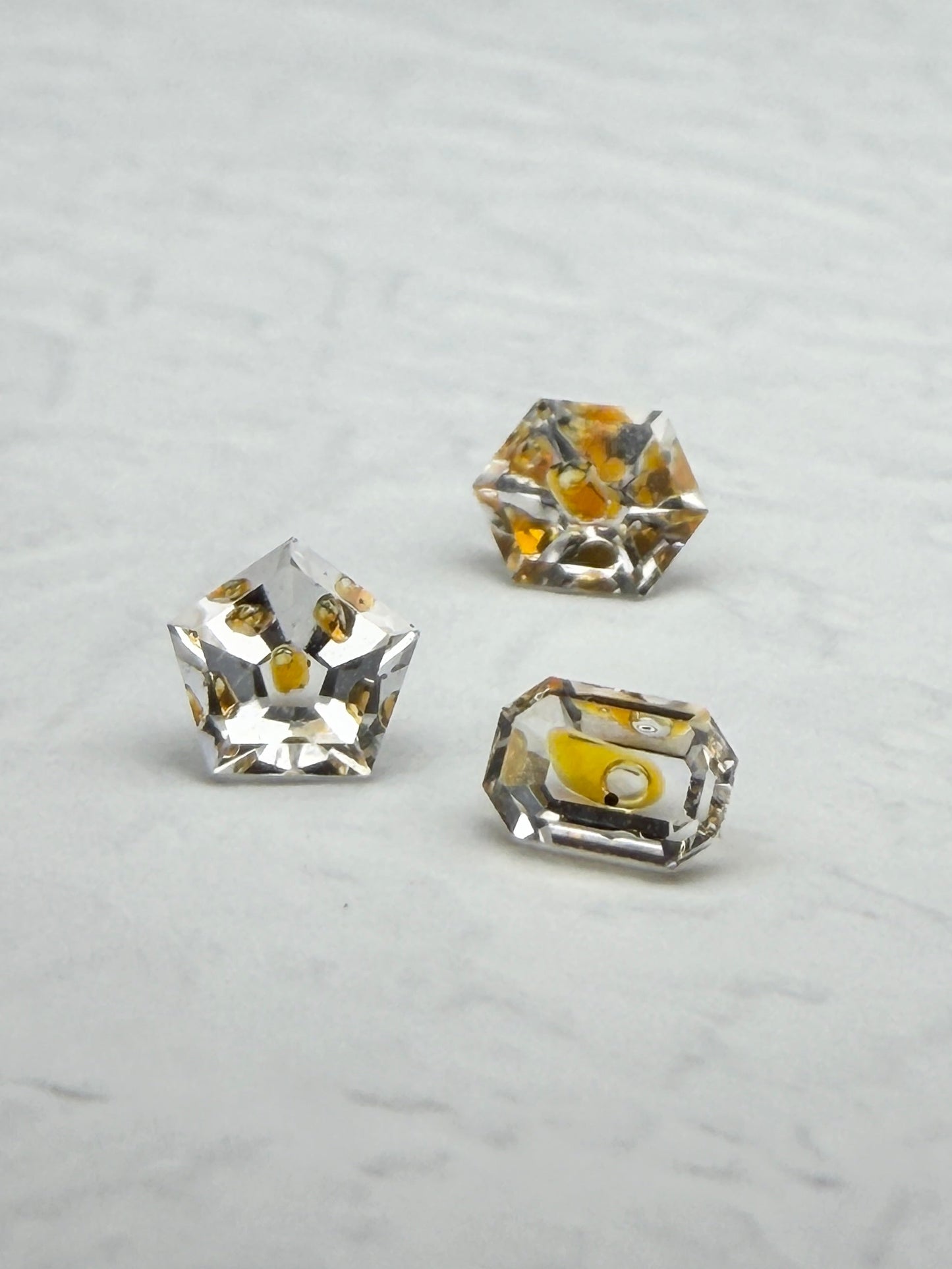 0.39 ctw Petroleum Quartz Gemstone Bundle (Set of 3) – Pentagon, Hexagon & Emerald Cut – Madagascar