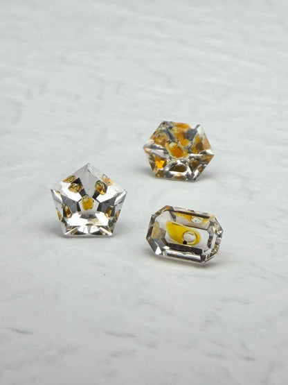 0.39 ctw Petroleum Quartz Gemstone Bundle (Set of 3) – Pentagon, Hexagon & Emerald Cut – Madagascar