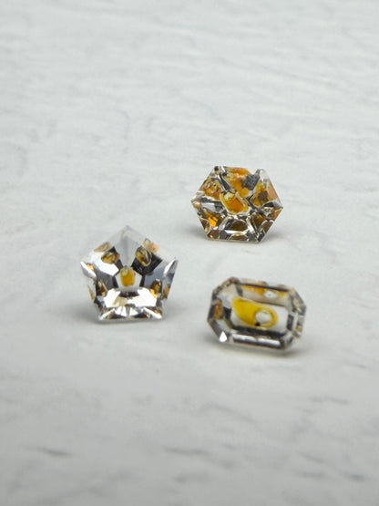 0.39 ctw Petroleum Quartz Gemstone Bundle (Set of 3) – Pentagon, Hexagon & Emerald Cut – Madagascar