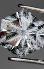 天然藍線石水晶 – 0.60 克拉 六角形切工 (5 x 5 x 5 毫米) – 放射狀雪花包裹體