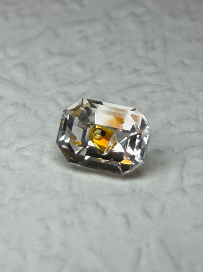 0.74 ct Emerald Cut Petroleum Quartz with Enhydro Moving Bubble – Madagascar (5.8 x 4.3 mm)