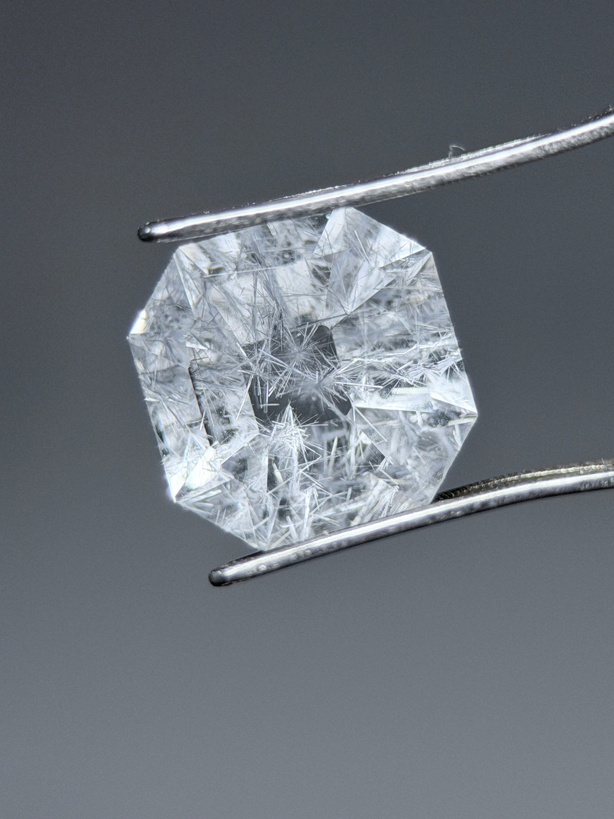 Natural Dumortierite Quartz – 2.38 ct Octagon Cut (8 x 8 mm) – Snowflake Inclusion