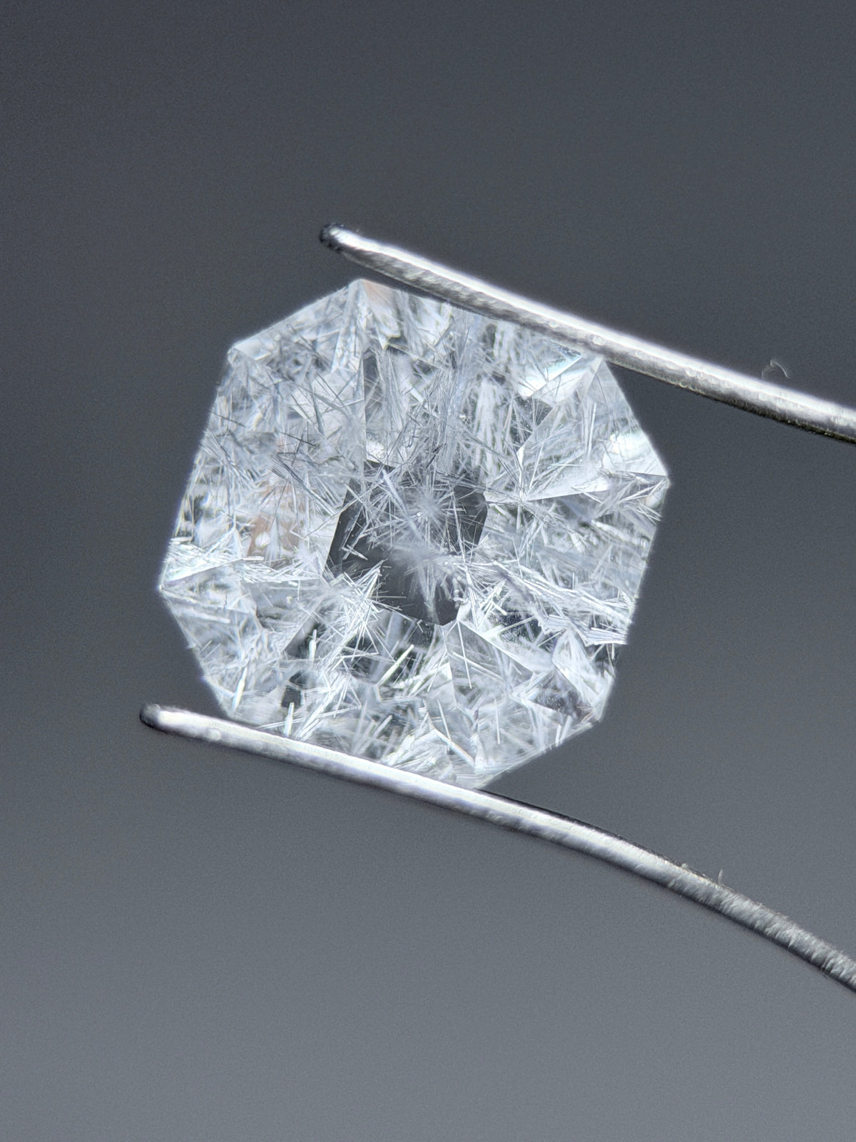 Natural Dumortierite Quartz – 2.38 ct Octagon Cut (8 x 8 mm) – Snowflake Inclusion