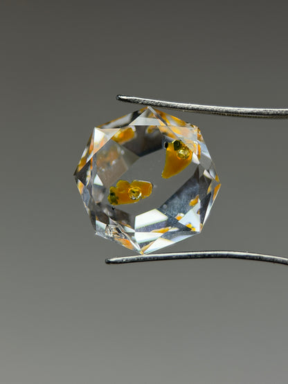 3.0ct Octagon Cut Petroleum Quartz with Enhydro Moving Bubble – Madagascar