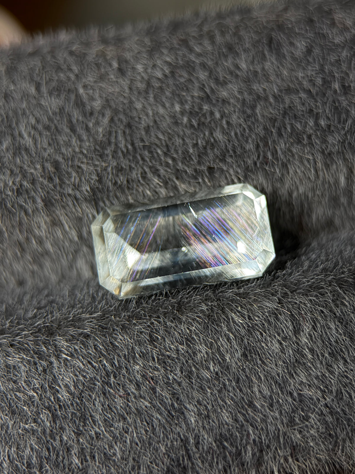 Natural Rainbow Topaz – 4.62 ct Geometric Emerald Cut (12.2 x 6.5 mm) – Iridescent Inclusion Sheen