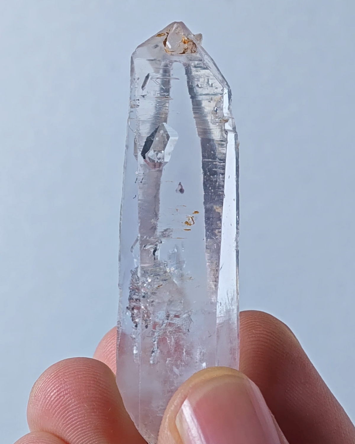 Natural Lavender Phantom Enhydro Quartz Point | Namibia