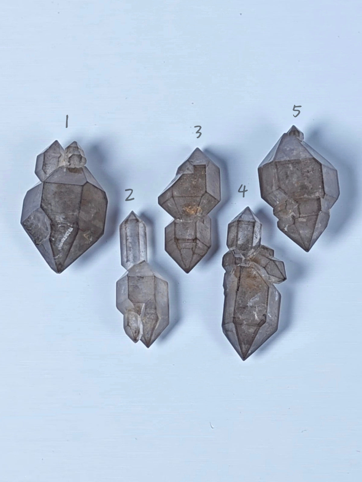 [Special Bundle Set] 5-Piece Petroleum Herkimer Quartz Crystals Collection | Multi-Faceted & Scepter Formations