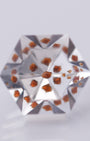Natural Quartz with Garnet Inclusions – Hexagon Kaleidoscope Cut – Brazil – Red Garnet Crystals
