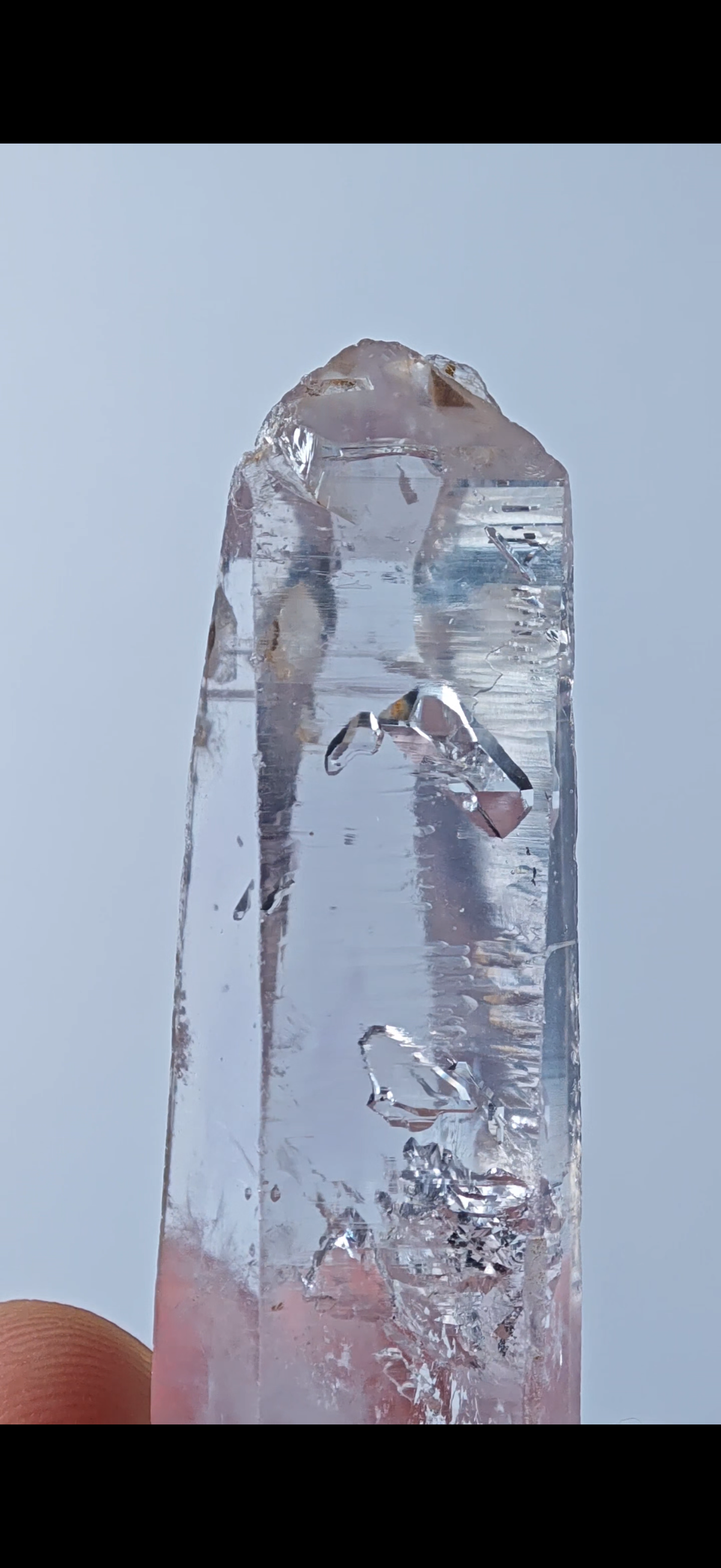 Natural Lavender Phantom Enhydro Quartz Point | Namibia