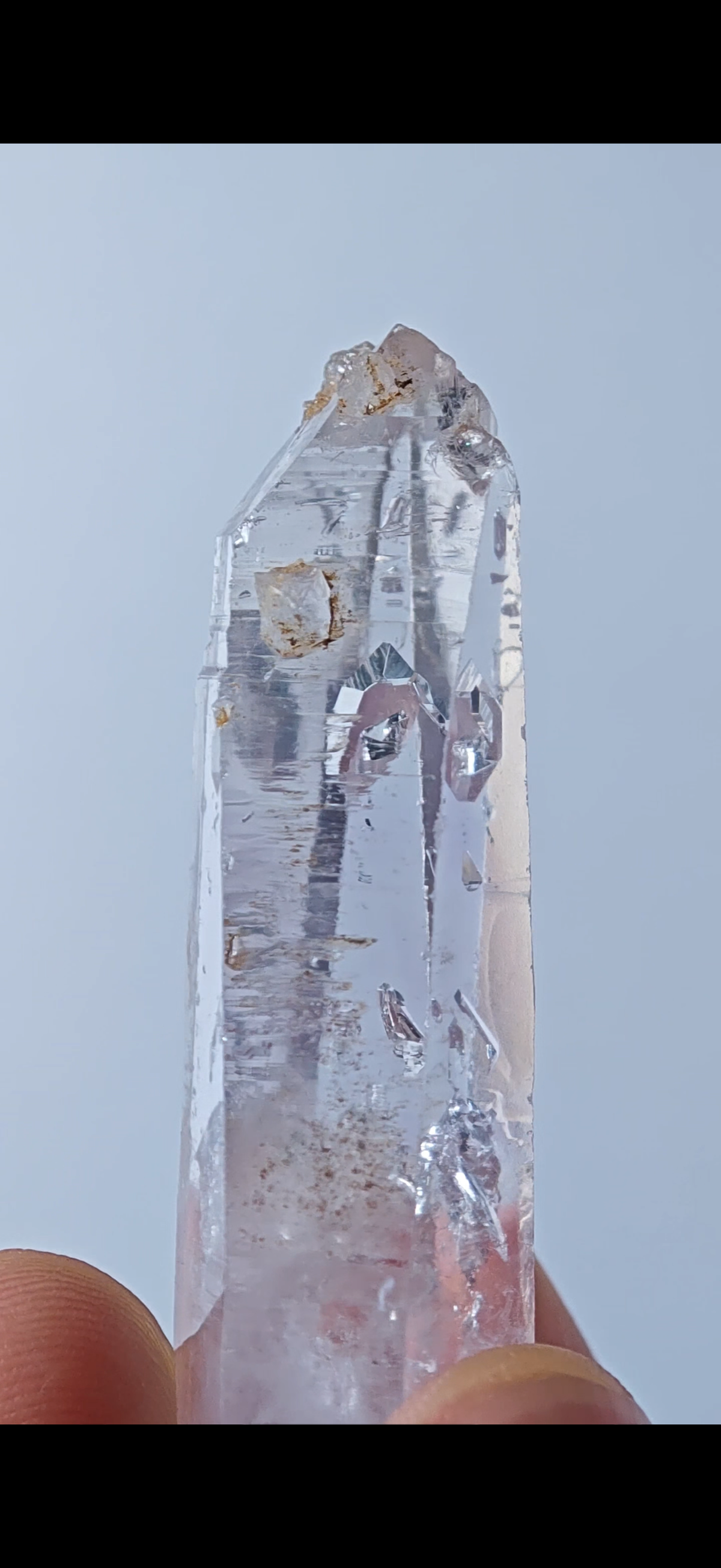 Natural Lavender Phantom Enhydro Quartz Point | Namibia