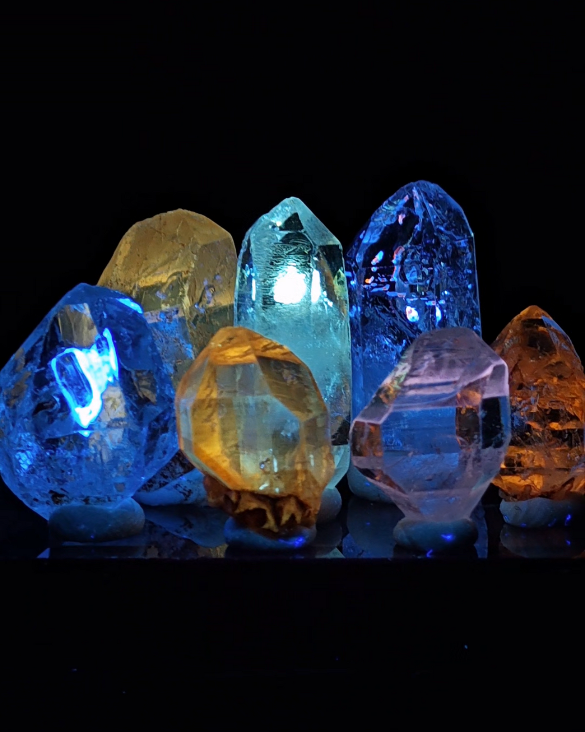 Natural Multi-Color Petroleum Quartz Cluster Set | Petroleum Party