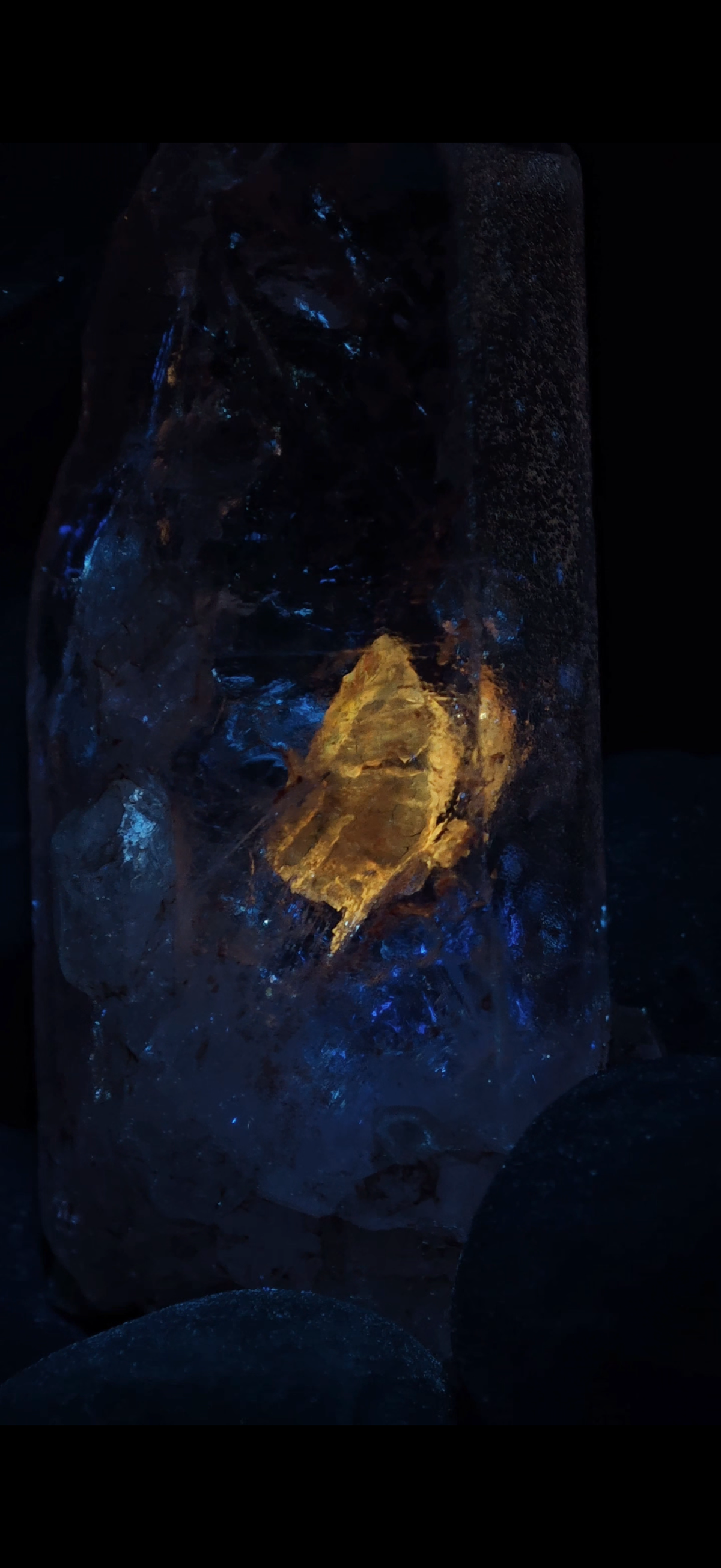 Natural Giant Negative Crystal Petroleum Quartz with Foggy Inclusion | Madagascar