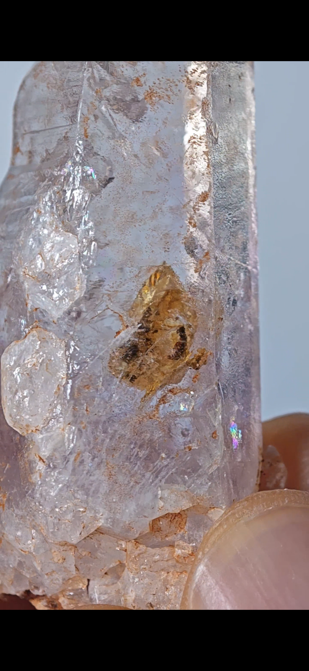 Natural Giant Negative Crystal Petroleum Quartz with Foggy Inclusion | Madagascar