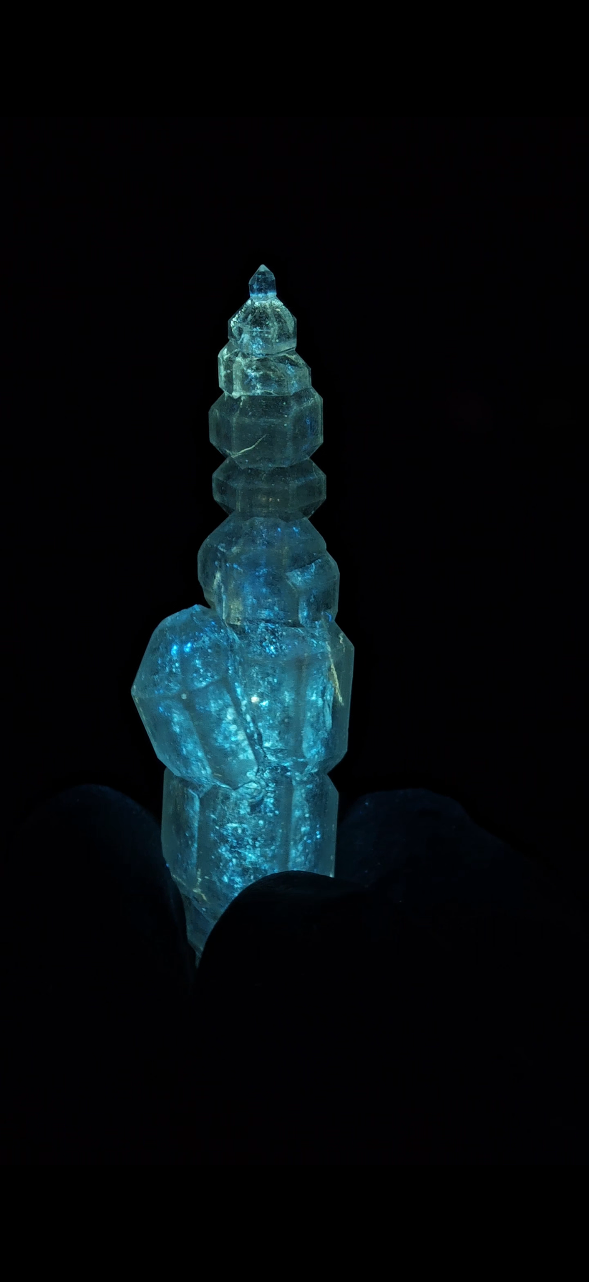 Natural Layered Stacked Petroleum Quartz Crystal Point | Madagascar
