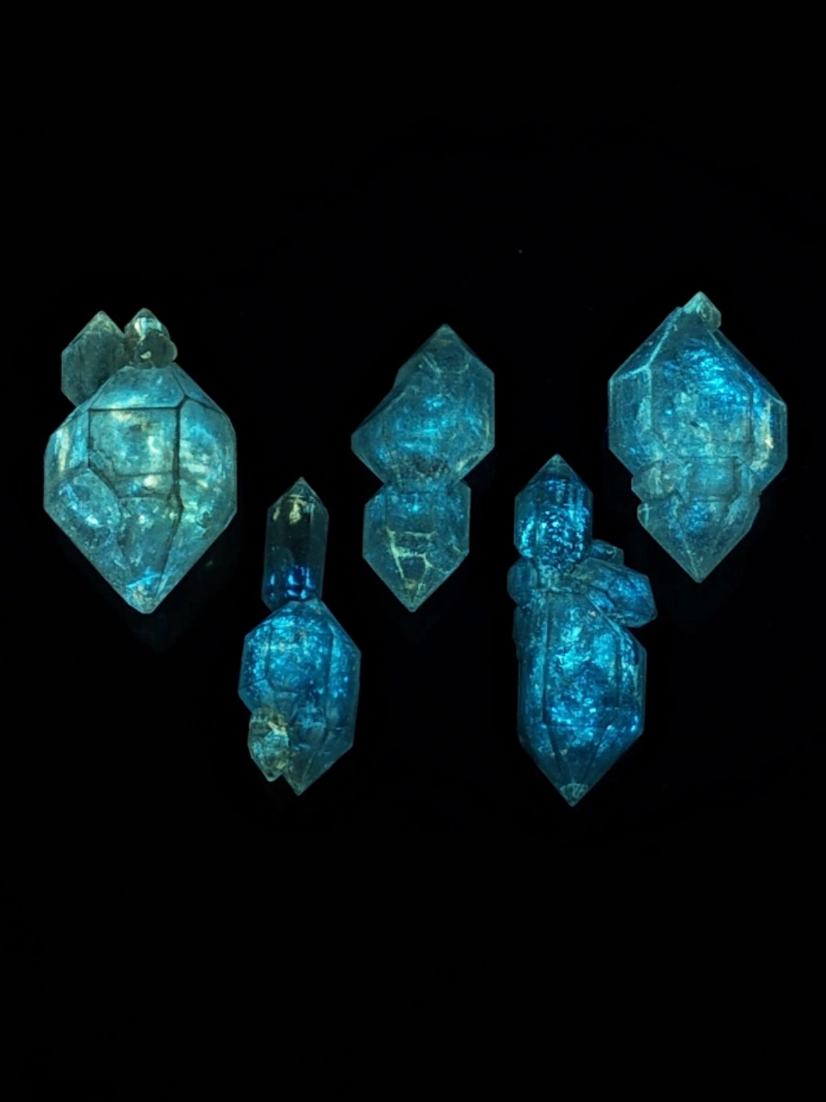 [Special Bundle Set] 5-Piece Petroleum Herkimer Quartz Crystals Collection | Multi-Faceted & Scepter Formations