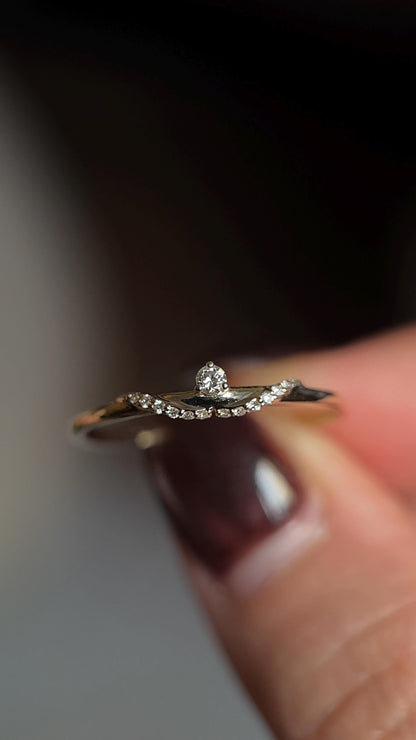 9K Gold lab grown diamond ring