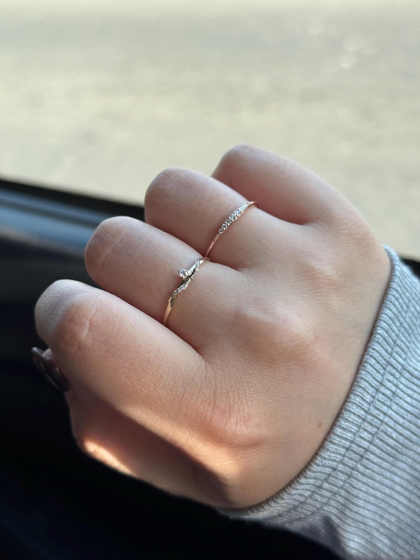 9K Gold lab grown diamond ring