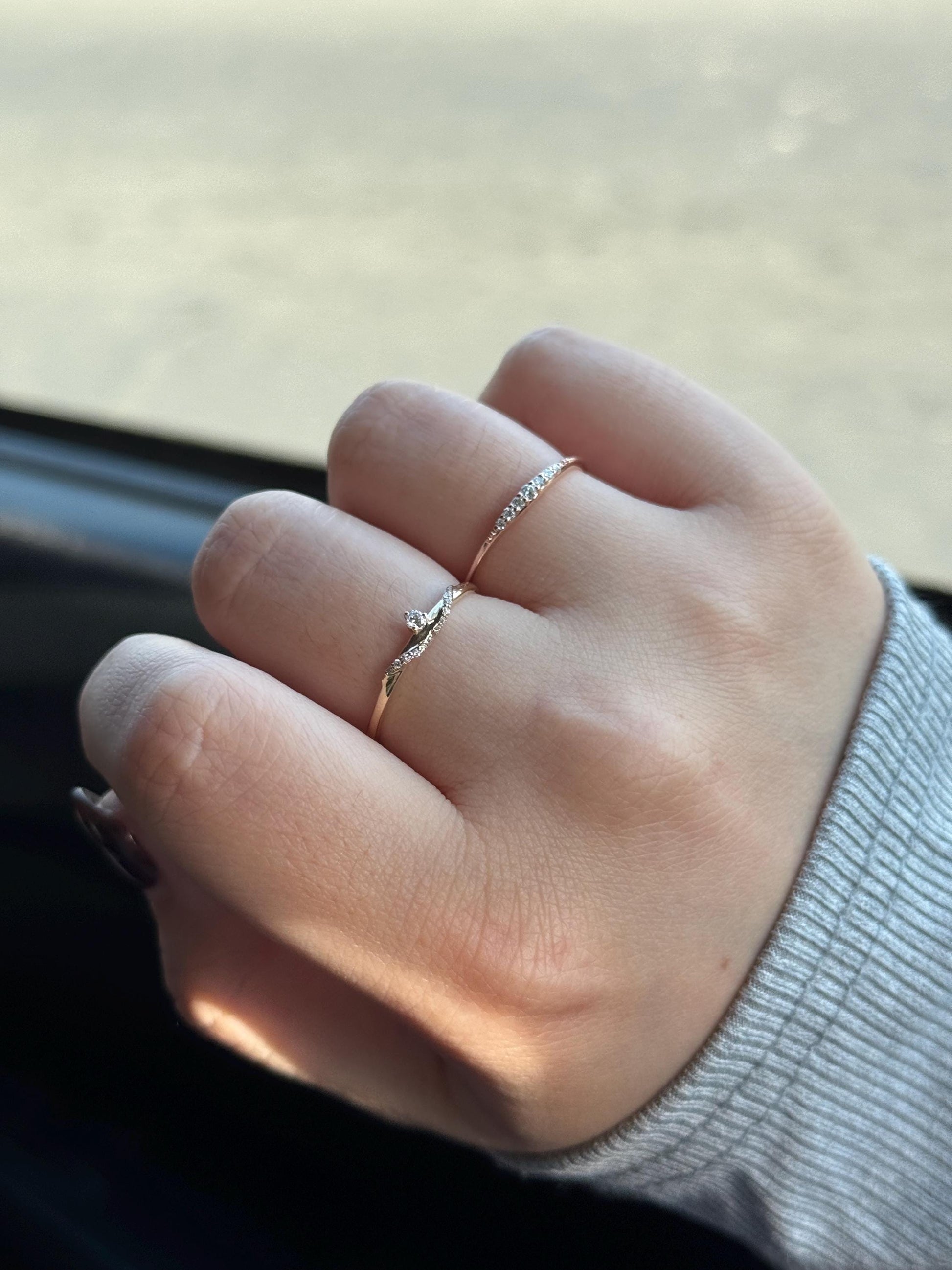 9K Gold lab grown diamond ring