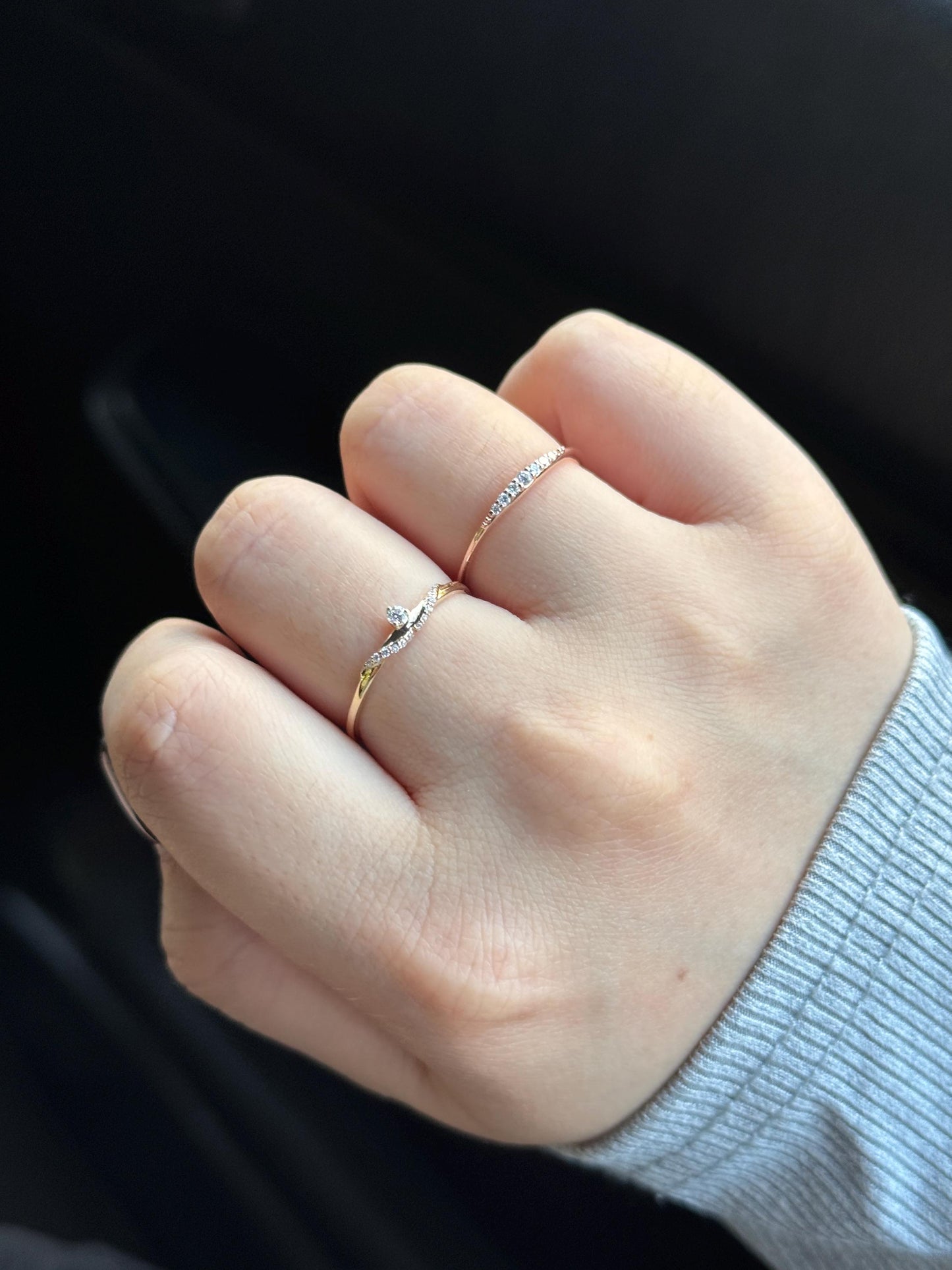 Sterling Silver Rose Gold-Plated Lab grown diamond ring