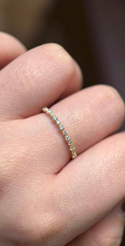 Sterling Silver yellow Gold-Plated Lab grown diamond ring