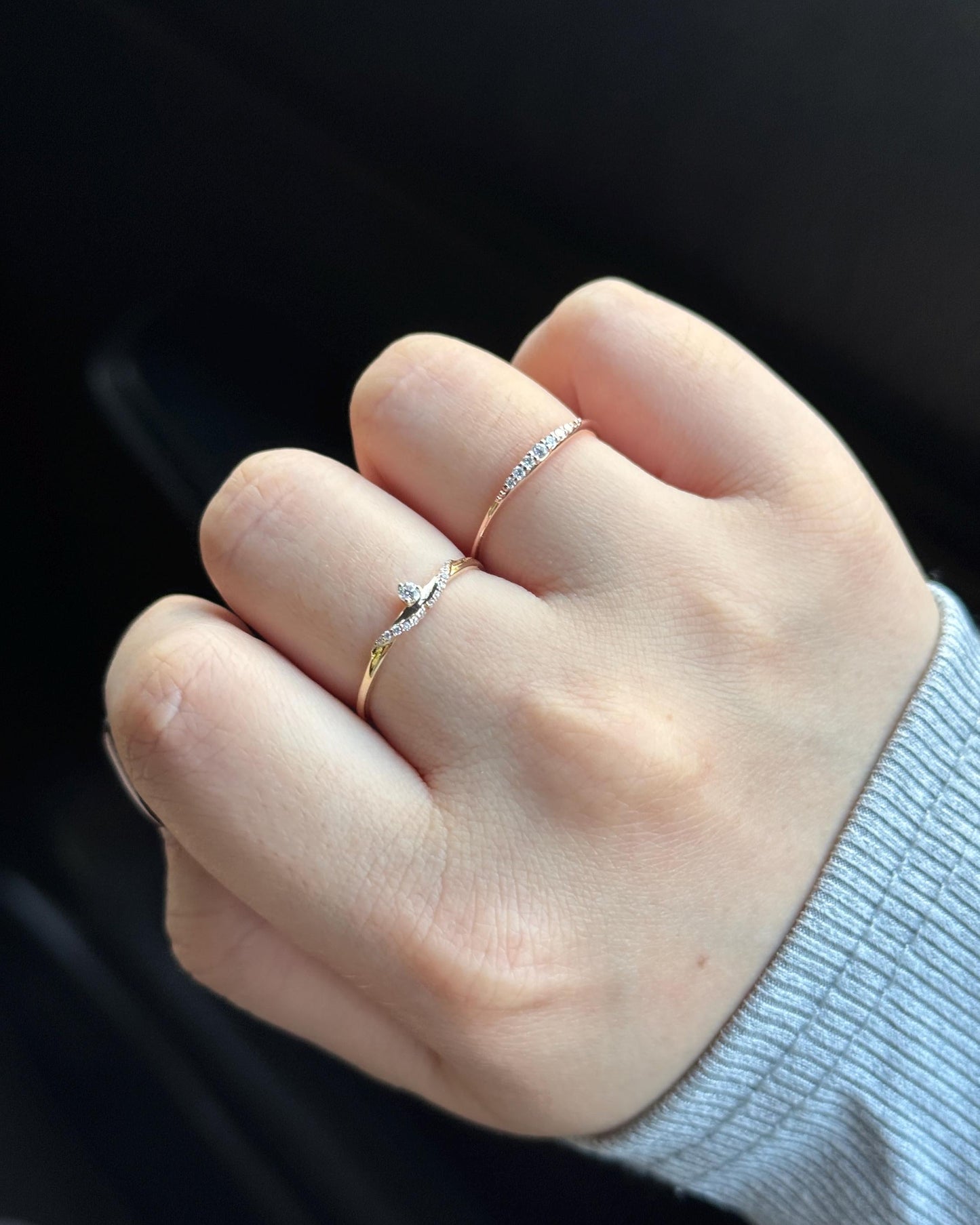 9K Gold lab grown diamond ring