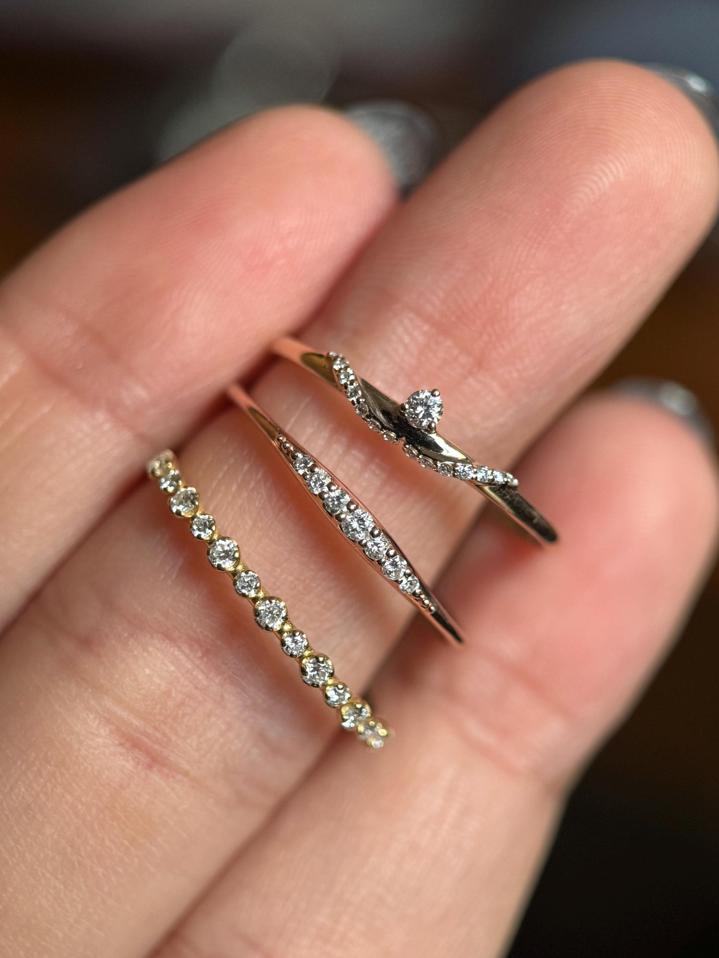 9K Gold lab grown diamond ring