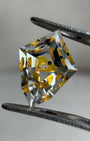 0.75ct Hand-Cut Shield Petroleum Quartz | Unique Golden Enhydro Crystal