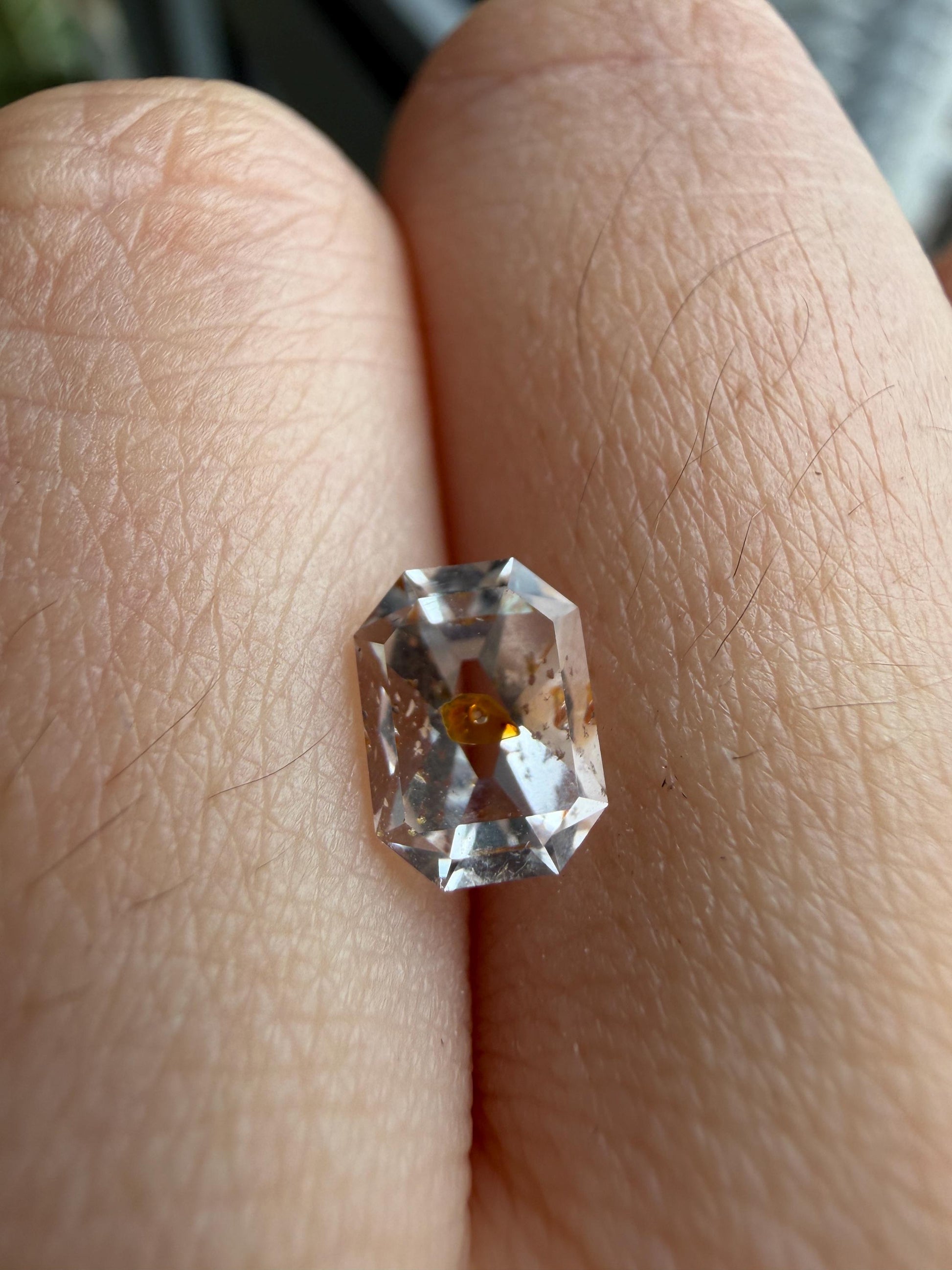 0.92ct Hand-Cut Octagon Petroleum Quartz | Golden Enhydro Crystal