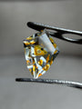 0.75ct Hand-Cut Shield Petroleum Quartz | Unique Golden Enhydro Crystal