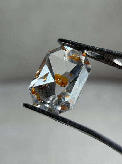 0.92ct Hand-Cut Octagon Petroleum Quartz | Golden Enhydro Crystal