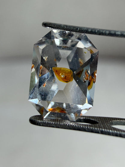 0.92ct Hand-Cut Octagon Petroleum Quartz | Golden Enhydro Crystal