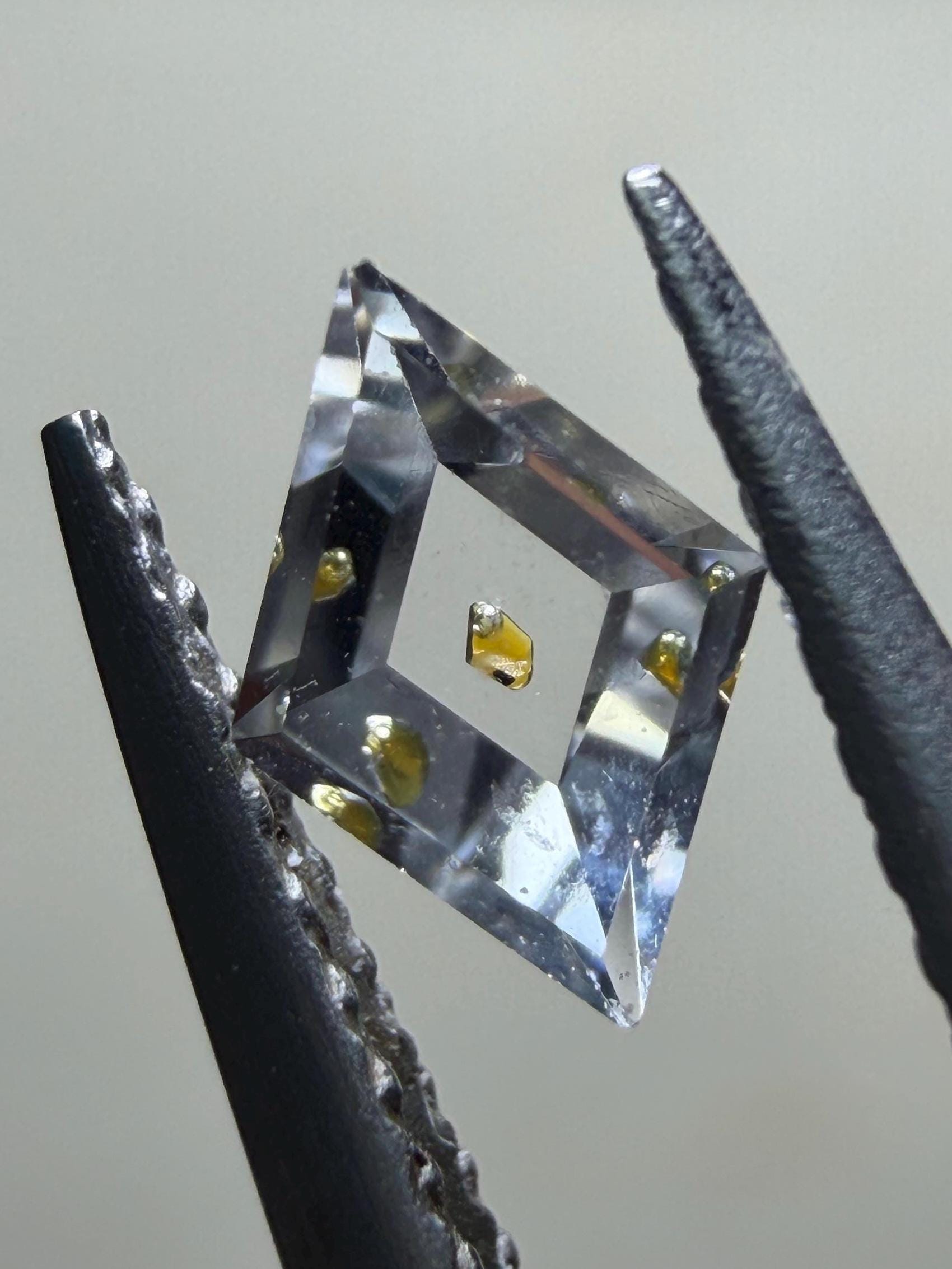 0.15ct Hand-Cut Octagon Petroleum Quartz | Golden Enhydro Crystal