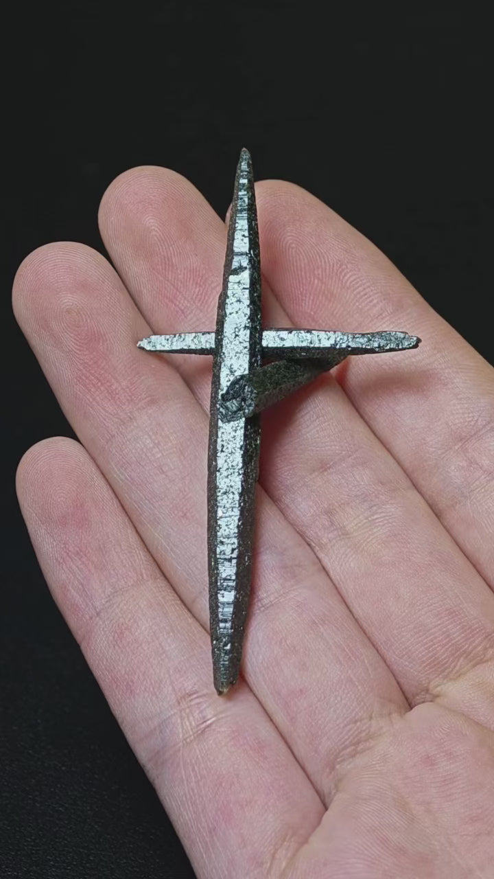 Natural Cross Holy Sword Green Phantom Quartz Crystal | Nepal