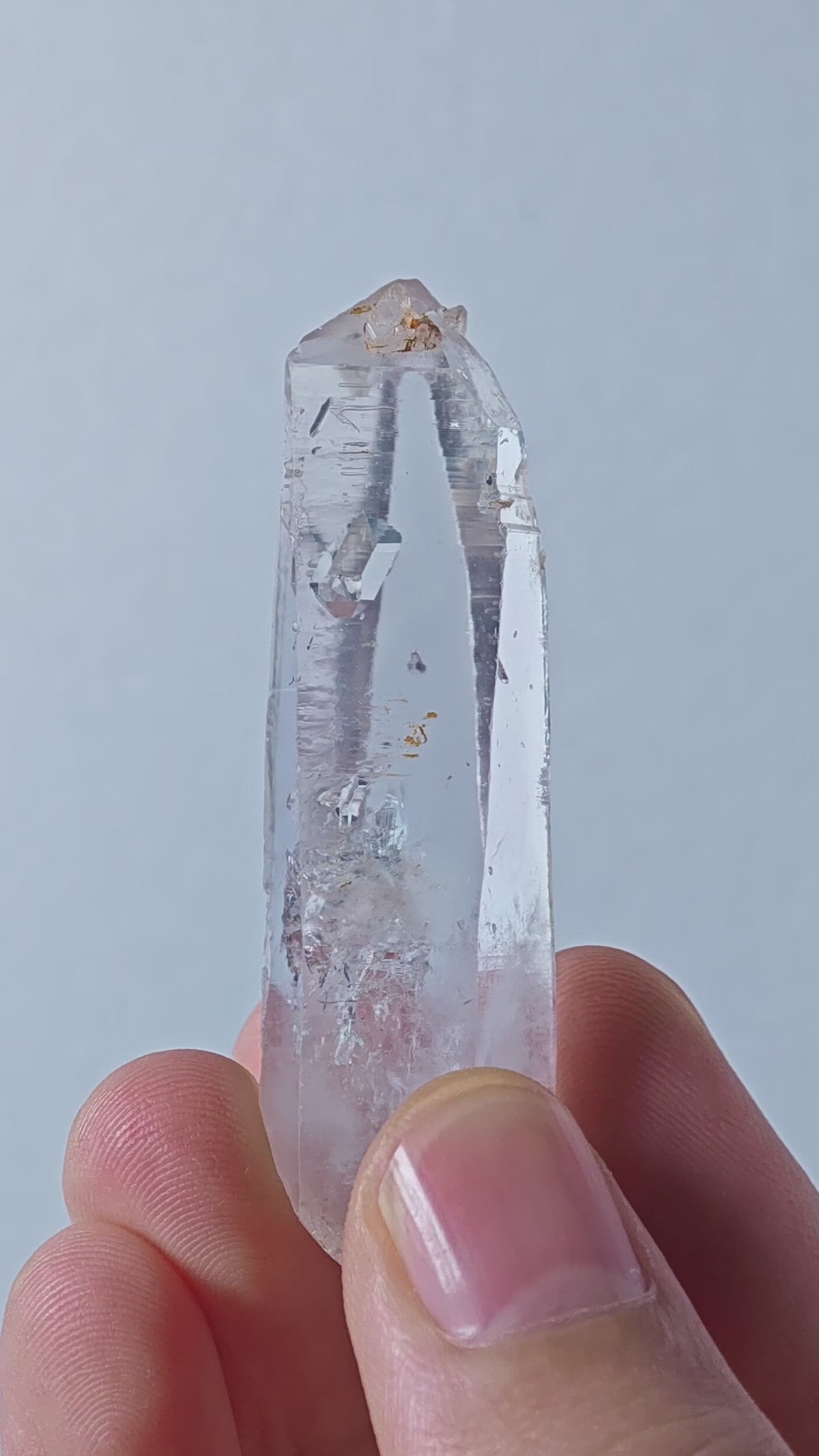 Natural Lavender Phantom Enhydro Quartz Point | Namibia