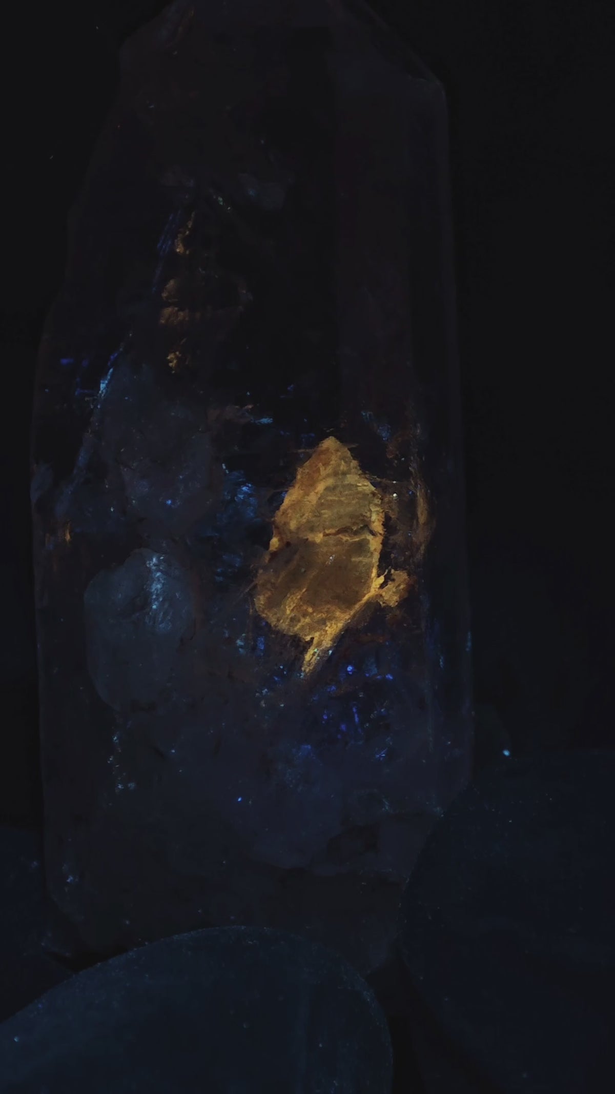 Natural Giant Negative Crystal Petroleum Quartz with Foggy Inclusion | Madagascar