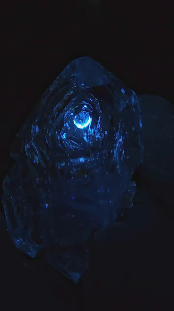 Natural Ice-Clear Dual-Side Enhydro Petroleum Skeletal Quartz | Moon & Sun Specimen