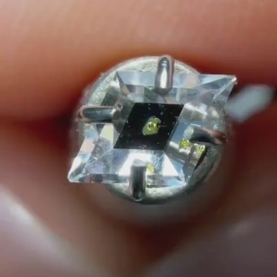 0.15ct Hand-Cut Octagon Petroleum Quartz | Golden Enhydro Crystal