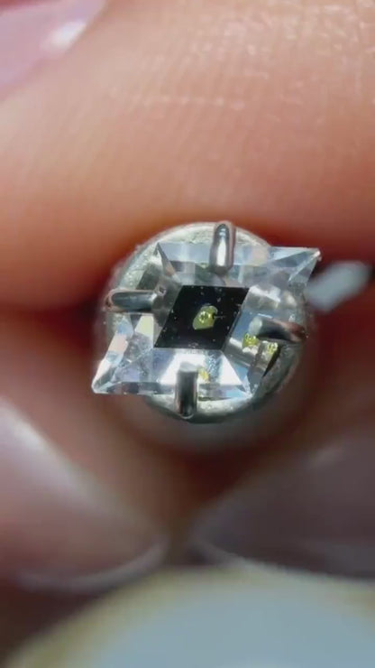 0.15ct Hand-Cut Octagon Petroleum Quartz | Golden Enhydro Crystal