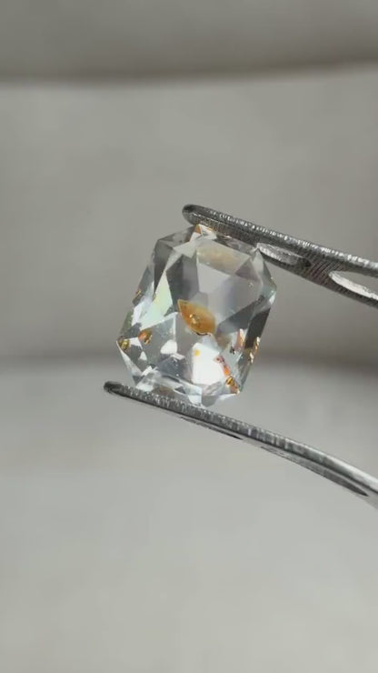0.92ct Hand-Cut Octagon Petroleum Quartz | Golden Enhydro Crystal