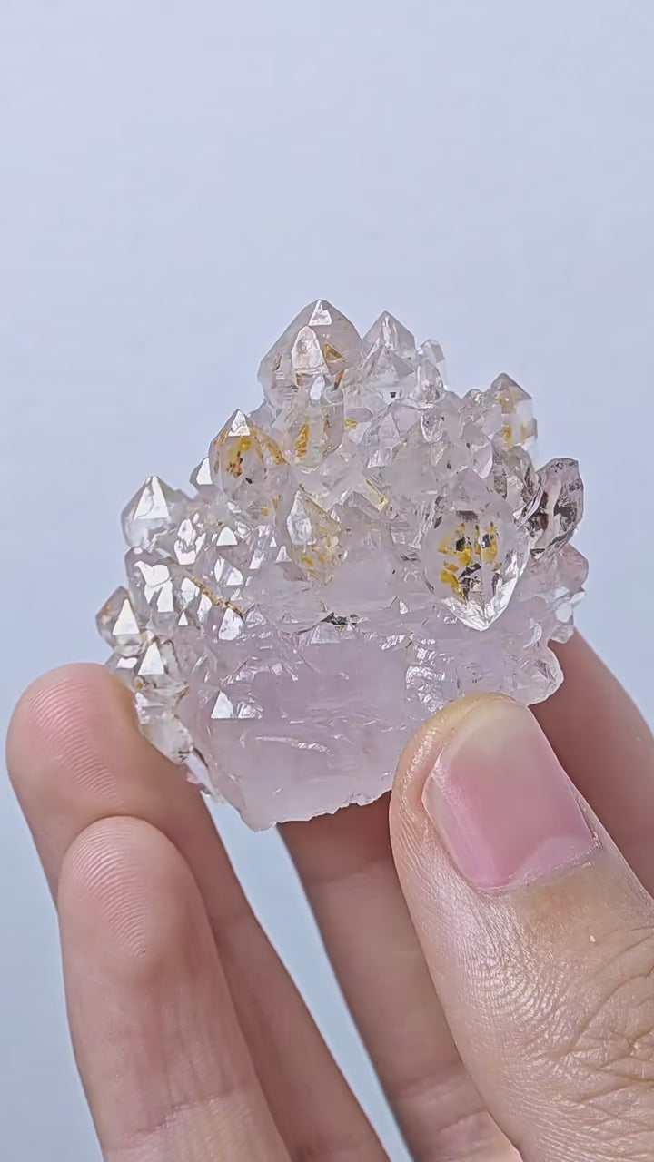 Natural Lavender Petroleum Quartz Crystal Cluster | Butter & Purple Sweet Potato Tower